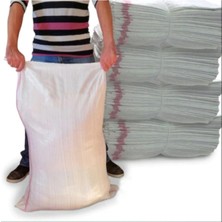 Naylon Çuval - Sentetik Çuval - Saman Çuval - Moloz Çuvalı - Şeker Un Çuvalı 10 Adet 60X90 cm Beyaz