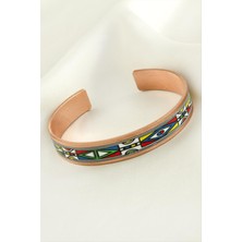 Resveq Göz Desenli Bakır Kelepçe Bileklik-Bronz