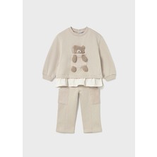 Mayoral Kız Bebek Bej Sweat Pantolon Takım 2843