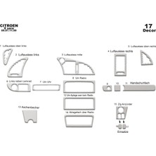 Citroen Xsara 1 Konsol-Torpido Kaplama 1997-1999 17 Parça Alüminyum