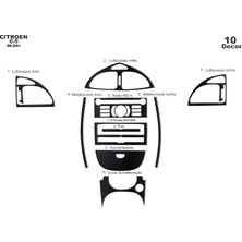 Citroen C5 Alüminyum Kaplama 2004-2008 10 Parça  Siyah Karbon