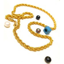 50CM 4.7mm Halat Burgu Zincir 14 Ayar Altın Hd Videolu