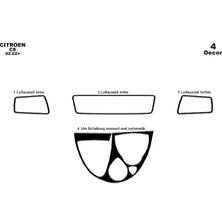 Citroen C8 Konsol-Torpido Kaplama 2002 4 Parça Piano Black