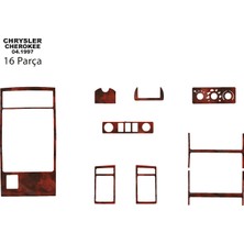Chrysler Cherokee Konsol-Torpido Kaplama 1997 9 Parça Maun