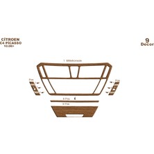 Citroen C4 Picasso Konsol-Torpido Kaplama 2006 9 Parça Açık Meşe
