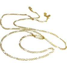 65CM 2.1mm Figaro Zincir 14 Ayar Altın Hd Videolu