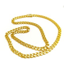 62CM 7mm Gurmet Zincir 22 Ayar Altın  Hd Videolu