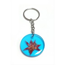 Resveq Tesbih Çiçeği Papatya Epoksi Anahtarlık-Mavi