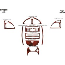 Citroen C5 Konsol-Torpido Kaplama 2004-2008 10 Parça Maun