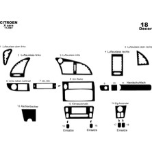 Citroen Xsara 2 Konsol-Torpido Kaplama 1999 18 Parça Piano Black