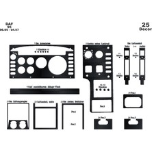 Daf 95 Konsol-Torpido Kaplama 1995-1997 25 Parça Siyah Karbon
