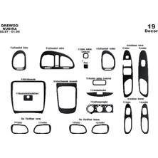 Daewoo Nubira 1 Konsol-Torpido Kaplama 1997-1999 19 Parça Siyah Karbon