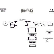 Daewoo Lanos Konsol-Torpido Kaplama 1997 11 Parça Piano Black