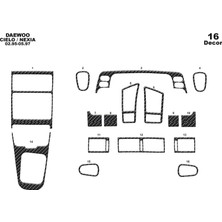 Daewoo Cielo Nexia Konsol-Torpido Kaplama 1995-1997 16 Parça Karbon