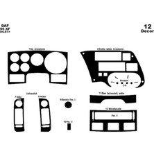 Daf 95 Xf Konsol-Torpido Kaplama 1997 12 Parça Piano Black
