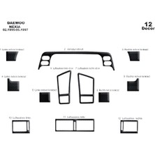 Daewoo Nexia Konsol-Torpido Kaplama 1995-1997 12 Parça Siyah Karbon