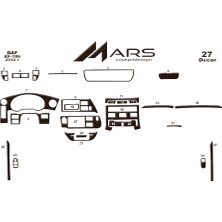 Daf  Xf 106 Konsol-Torpido Kaplama 2018- 27 Parça Koyu Meşe