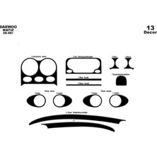 Daewoo Matiz Konsol-Torpido Kaplama 2005 13 Parça Piano Black