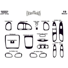 Daewoo Nubira 1 Konsol-Torpido Kaplama 1997-1999 19 Parça Piano Black