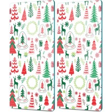 Decovetro Cam Kahve Sofra Sunum Tablası 2'li Set Karışık Yılbaşı Desenli 30 x 15 cm
