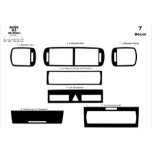 Audi A3  Konsol-Torpido Kaplama 2000-2003  7 Parça Piano Black