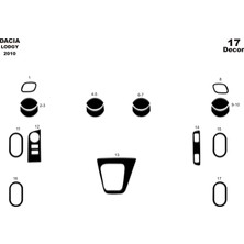 Dacia Lodgy Konsol-Torpido Kaplama 2010 17 Parça Piano Black