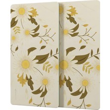 Decovetro Cam Kahve Sofra Sunum Tablası 2'li Set Vintage Papatya 30 x 15 cm