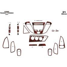 Ford Transit Delux Konsol-Torpido Kaplama 2014 20 Parça Maun