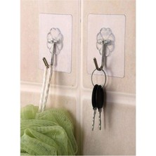 Askı Askılık 10 Adet Güçlü Şeffaf Duvar Askısı Askılığı Yapışkanlı Vantuz Kancalı Mutfak Banyo Askı