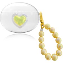 Huawei Freebuds 5i Uyumlu Kalpli Pembe Transparan Kılıf