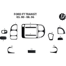 Ford Transit Konsol-Torpido Kaplama 2000-2006 15 Parça Siyah Karbon