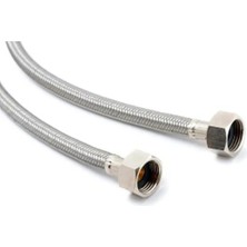 Paslanmaz Çelik Örgülü Hortum, Klozet, Taharet Musluğu Fleksi Bağlantı Hortumu Flex 3/8-3/8 70 cm Te
