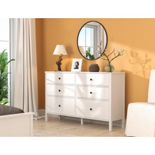 Hunerika Elarin 6 Çekmeceli Şifonyer -Wood Beyaz-Minifiks Bağlantılı