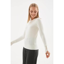 Fashion Friends Bisiklet Yaka Ekru Kadın Kazak 25K0023K1