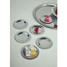 6 Adet Çelik Mini Lokumluk ve Çay Bardak Kapağı Çok Amaçlı