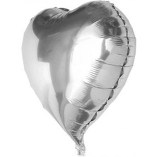 Kalp Balon Folyo Gümüş 60 cm 24 Inç - Lisinya