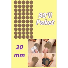 Yapışkanlı Yuvarlak Keçe Masa Sandalye Parke Zemin Ayak Koruyucu Kaydırmaz 20 mm Keçesi (50'li Paket