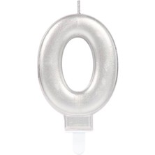 0 Rakam Mum Gümüş Renk - Lisinya
