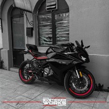 Cfmoto 250SR Sticker Orta Şase Şimşek Yıldırım Sticker Deseni Dekor Sticker