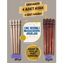 50CM (Uzunluk) 4cm (Üst Çap) Dekoratif Cnc Kesim Masa&sehpa Ayakları
