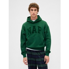 Gap Erkek Yeşil Vintagesoft Nap Logo Sweatshirt
