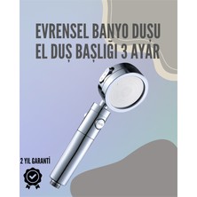 Resveq Paslanmaz Çelik Çok Fonksiyonlu El Duş Başlığı – 3 Modlu Püskürtme Seçeneği