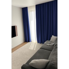 Düz Fon Perde - Mavi - Pilesiz Düz Dikim - MV16