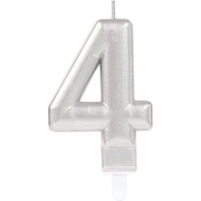 4 Rakam Mum Gümüş Renk - Lisinya