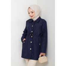 Kadın Beli Tünel Geçişli Kapitone Ceket Mont -PMK472