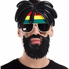 Rasta Peruklu Rasta Sakallı Bob Marley Bıyıklı Parti Gözlüğü 27X18 cm - Lisinya