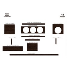 Audi 80-90 Konsol-Torpido Kaplama 86-95 Arası 1 Parça Koyu Meşe