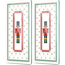 Decovetro Cam Kahve Sofra Sunum Tablası 2'li Set Fındıkkıran Desenli 30 x 15 cm