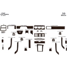 Fiat Tipo Konsol-Torpido Kaplama 1991-1995 33 Parça Full Koyu Meşe
