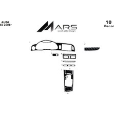 Audi A6 2008 Konsol-Torpido Kaplama 10 Parça Siyah Karbon